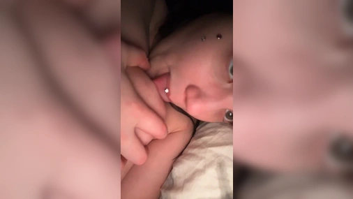 Swedish Sandra Adamsson / queensandra56 sucking on her tit 1