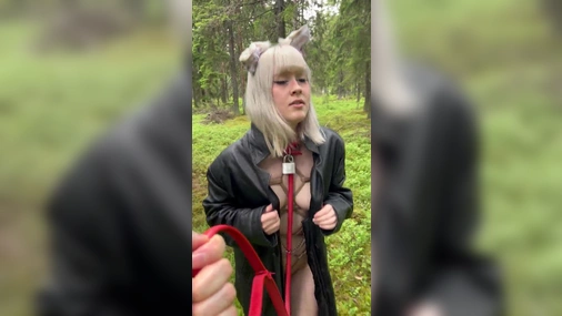 finnish wuffelipuffeli acting like a cat in the forest onlyfans