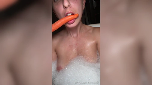 Christina Khalil Teasing Blowjob on Carrot