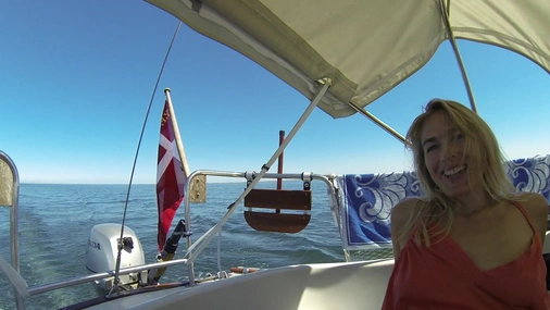 danish actress Laura Bach riding dick on boat