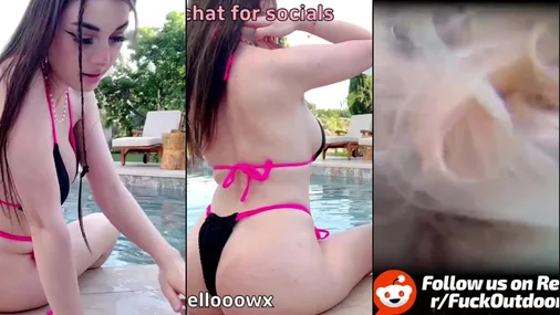 Mellooow Amateur-Bikini-Video am Pool