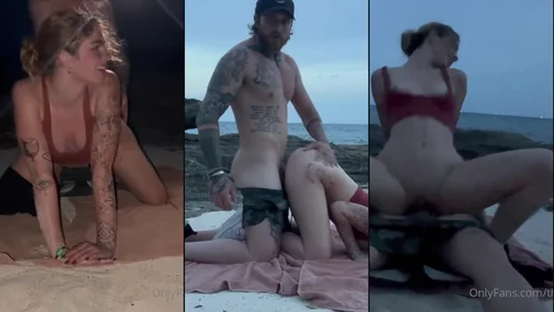 Emily Oram – Riskanter Sex am Strand in verschiedenen Stellungen