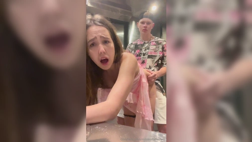 Finnish misskultanen sucking dick in public and getting fucked in a public restroom