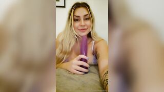 Swedish streamer Snowmixy sucking on a dildo