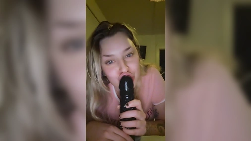 Swedish streamer Snowmixy sucking on a dildo 2