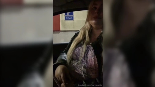 Swedish hannasaiito sucking dick in the car