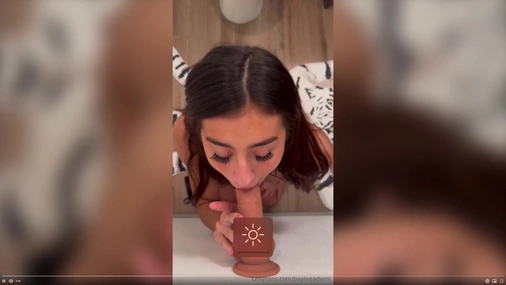Baylee Adami Showing Blowjob Skills on Big Dildo