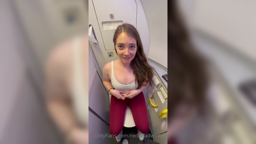 Bronwin Aurora And RedHeadWinter - Pussy Licking Sextape in Airplane