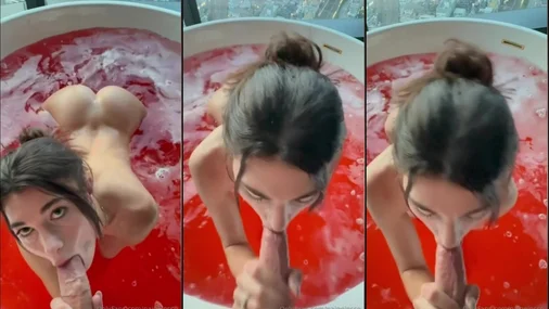 Paige Insco Feuchter Blowjob in der Badewanne