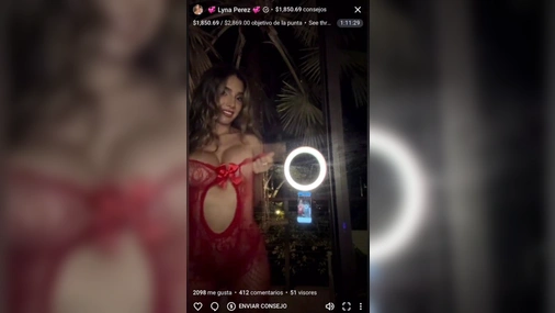 Lyna Perez - Revealing Big Bare Boobs on Livestream