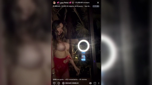 Lyna Perez - Revealing Big Bare Boobs on Livestream