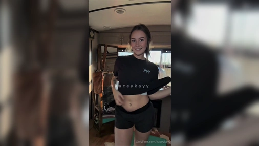 KaceyKayy PAWG After Workout Strip Down