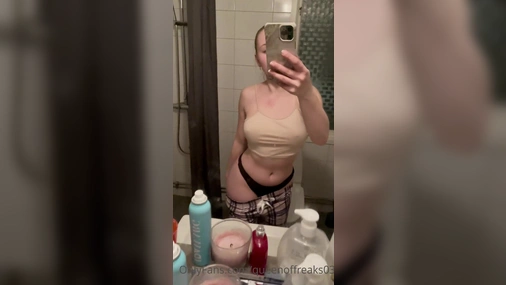 Swedish Babe Emma Wallerstrom Flashing Her Big Tits in Mirror