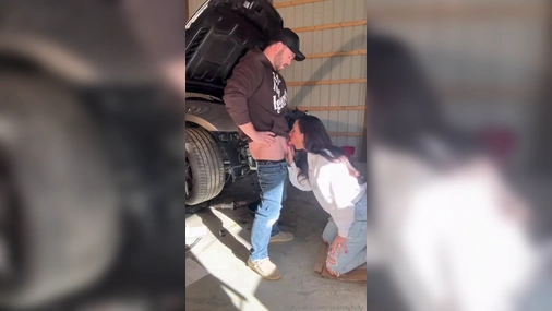 BrandyBilly Influencer Sucking Cock In The Garage