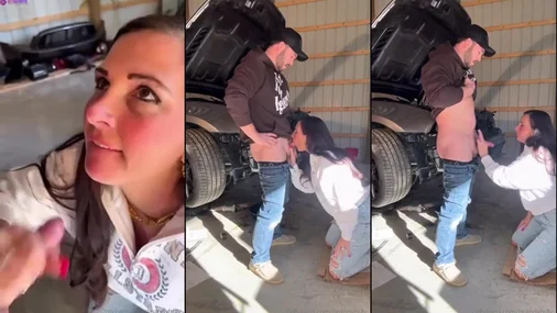 BrandyBilly Influencer Sucking Cock In The Garage
