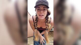 Farm Girl Striptease With Butt Plug & Pissing