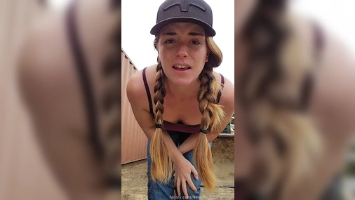Farm Girl Striptease With Butt Plug & Pissing