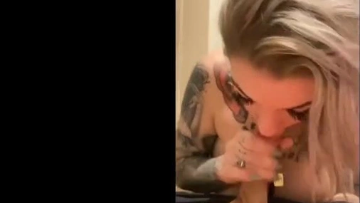 Danish Tattooed Babe Cecilie Harder Hot Blowjob