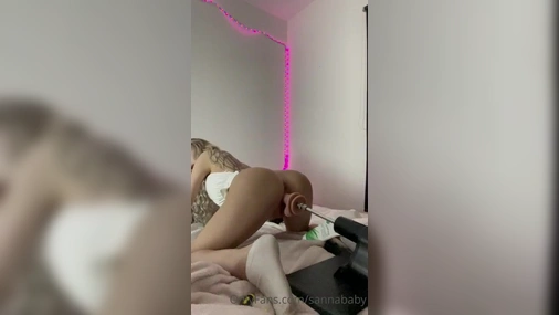 Swedish Babe Sanna Fucked From Behind By Dildo Machine