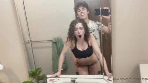BritniKitten Blowjob And Bathroom Standing Doggy In The Mirror