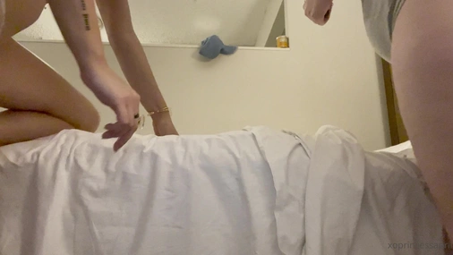 Princess April Flashes Ass With Blonde Friend