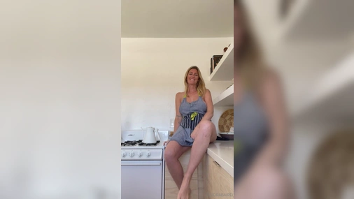 Diora Baird Flashing Big Tits And Pussy Then Masturbating in Kitchen