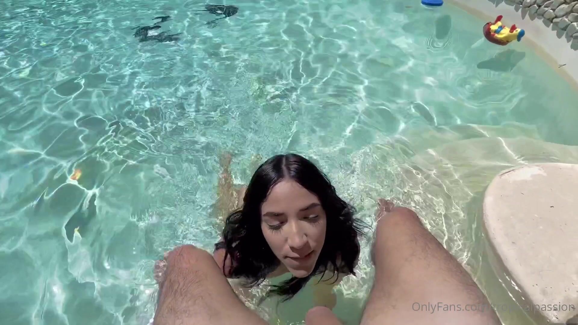 Tropicalpassion Blowjob In The Public Pool And Doggystyle At The Poolside With Cumshot POV