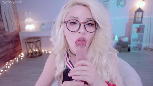 MyCherryCrush - Masturbating with Big Sextoys in Cheerleader Outfit