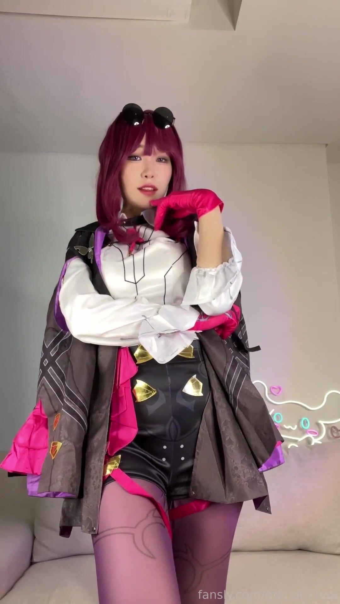 Meriol Chan Rides Dildo In Steampunk Costume