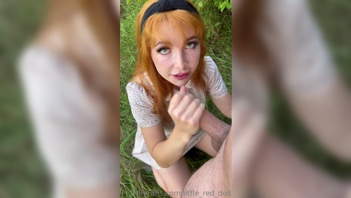 Penny Petite - Sexy Ginger Sucking Big White Cock Outdoors