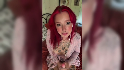 Tattooed Redhead Gives JOI