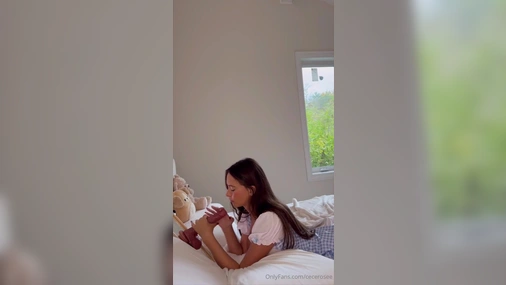 Cecilia Rose - Sloppy Sucking On Huge Dildo In Bedroom