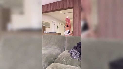 Layladeline - Slutty Maid With Pink Hair Gets Fucked