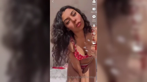 Danish Sandra Stripping and oiling up her body