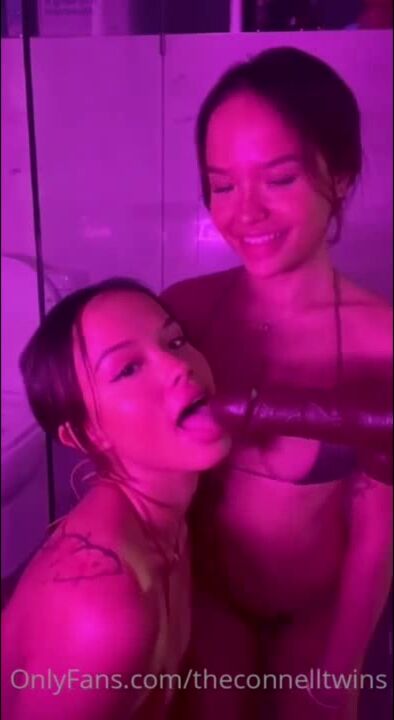 Connell Twins Sloppy Sucking Big Dildo