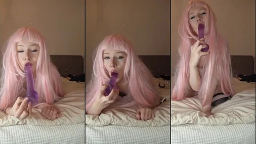 Finnische Kisumissu lutscht einen Dildo Joi:ish