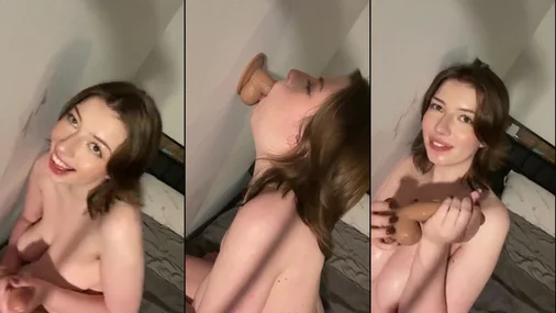 Dani Daae Deepthroat-Training mit Dildo