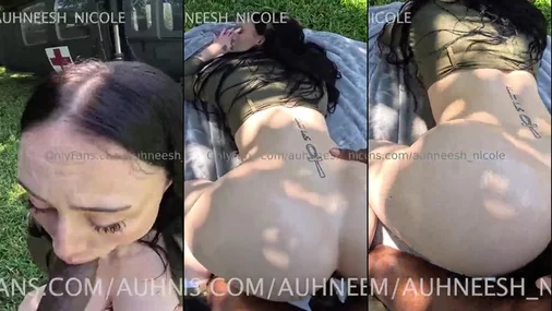 Auhneesh Nicole Interracial BBC Sextape im Freien