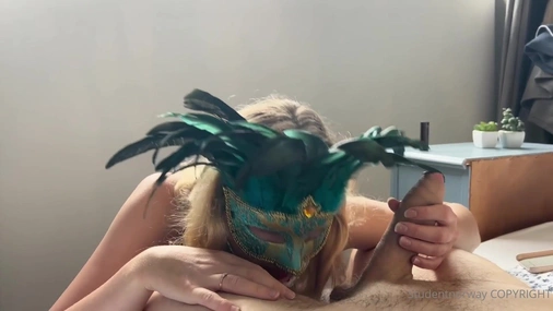 Norwegian Student Hot Masked Blowjob
