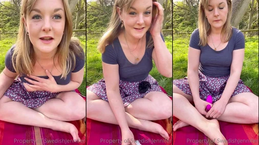 Die Schwedin Jennifer im Garten