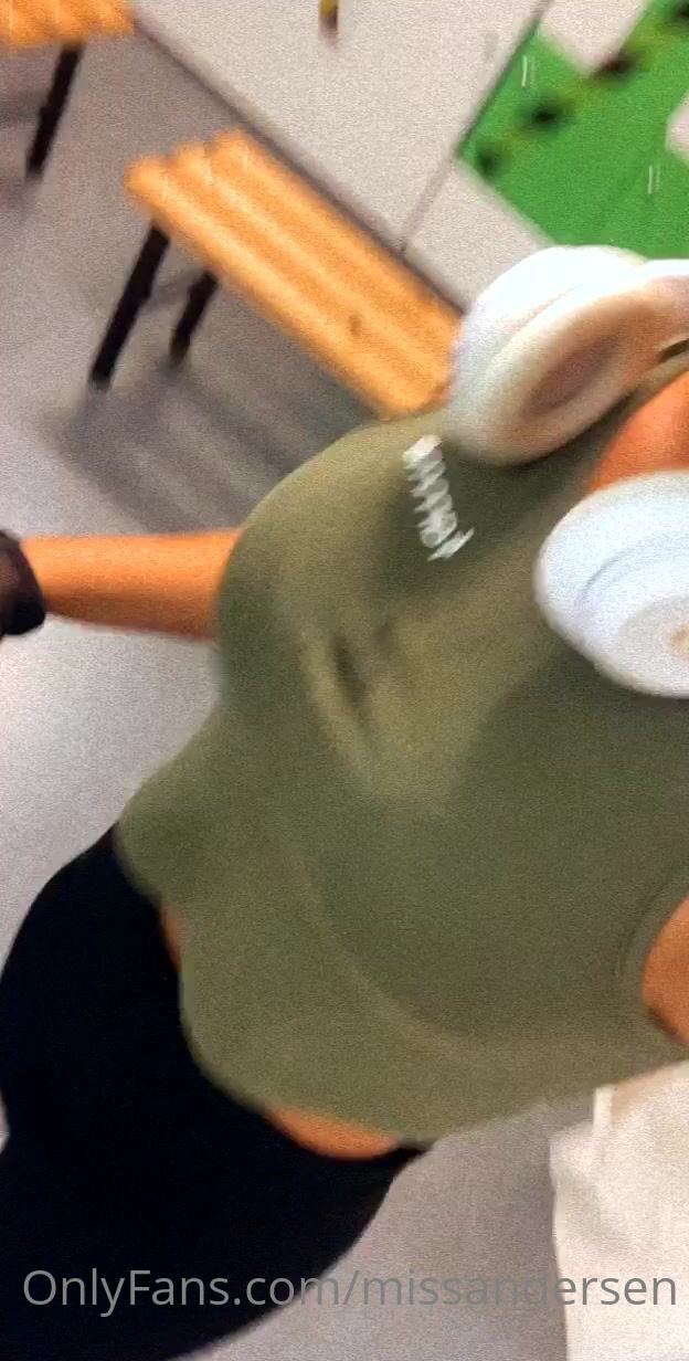 Norwegian Missandersen Flashing Her Big Sexy Tits At The Gym