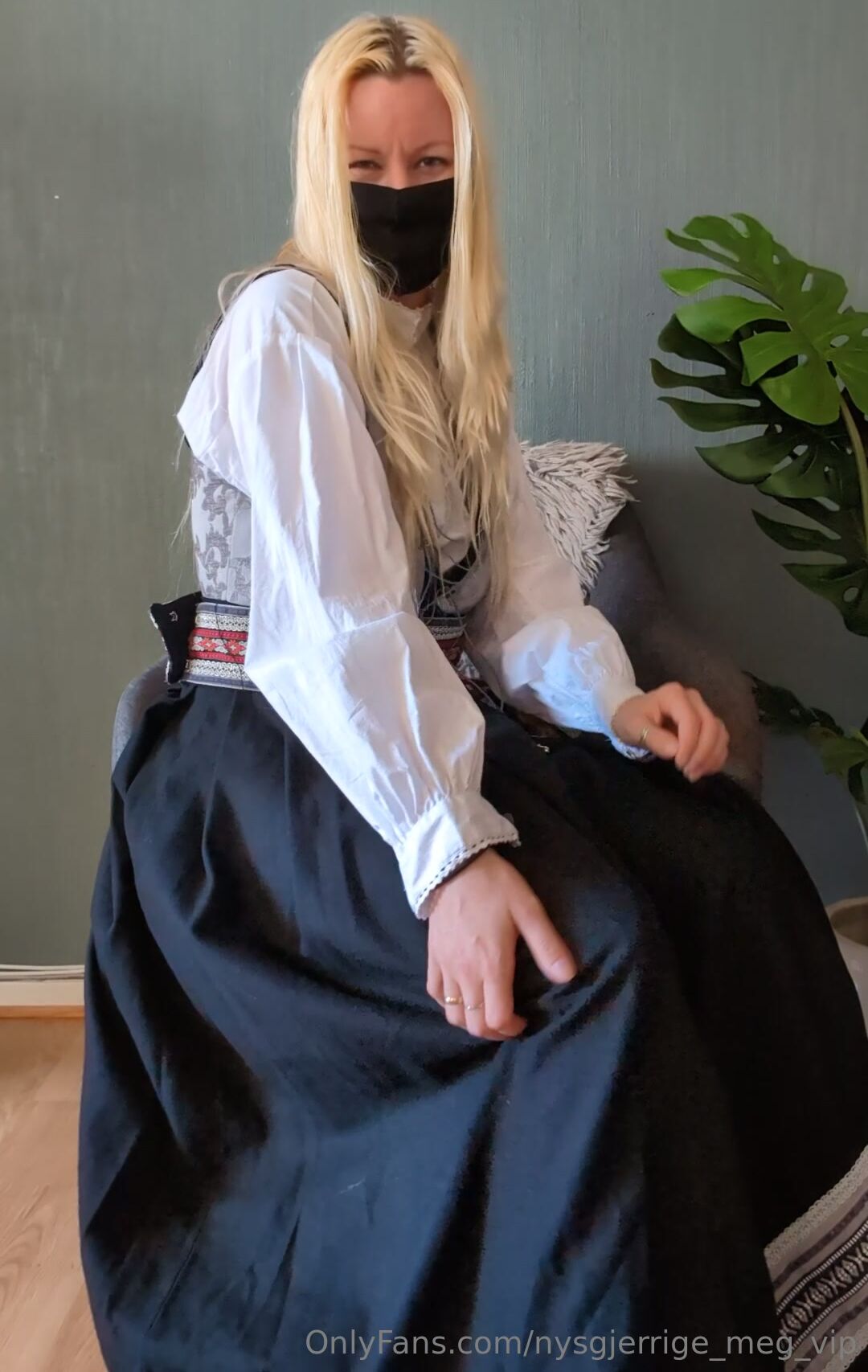 Norwegian Bunad Blonde MILF Teases, Fingers And Uses Dildo