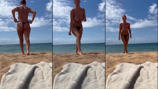 christina legreid walking naked in beach