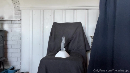 Young Norwegian In Bunad Riding On Chair Spreading Legs Using Dildo And Vibrator