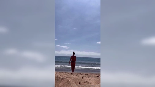 christina legreid walking naked in beach
