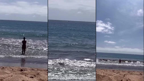 christina legreid walking naked in beach