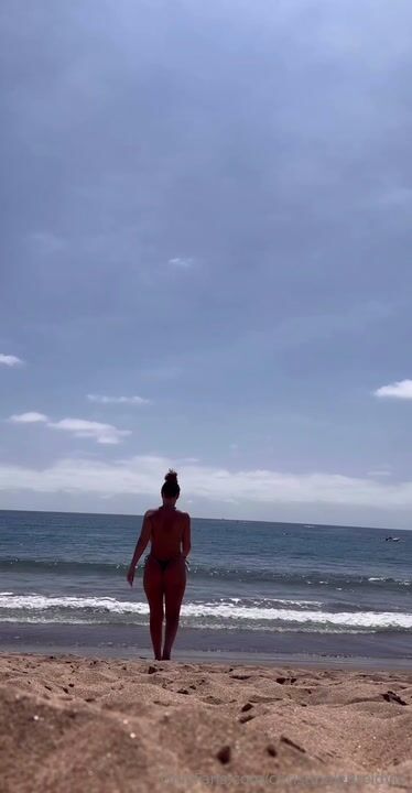 christina legreid walking naked in beach