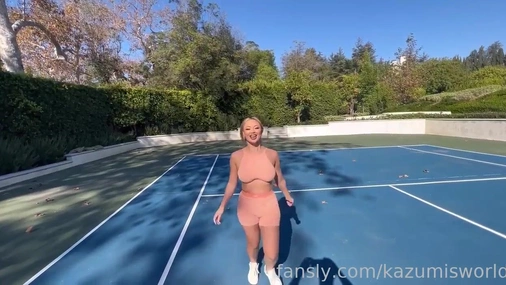 Kazumi Squirts Fucking Hard On Tennis Court