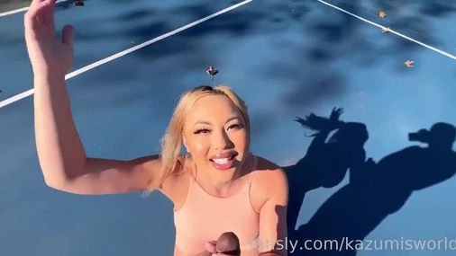 Kazumi Squirts Fucking Hard On Tennis Court