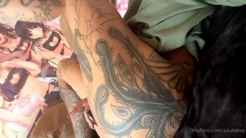 Norwegian Tattooed Babe Playing WIth Her Tight Pussy